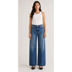Quince Mid-Rise Wide Leg Jeans in Medium Wash Size 28